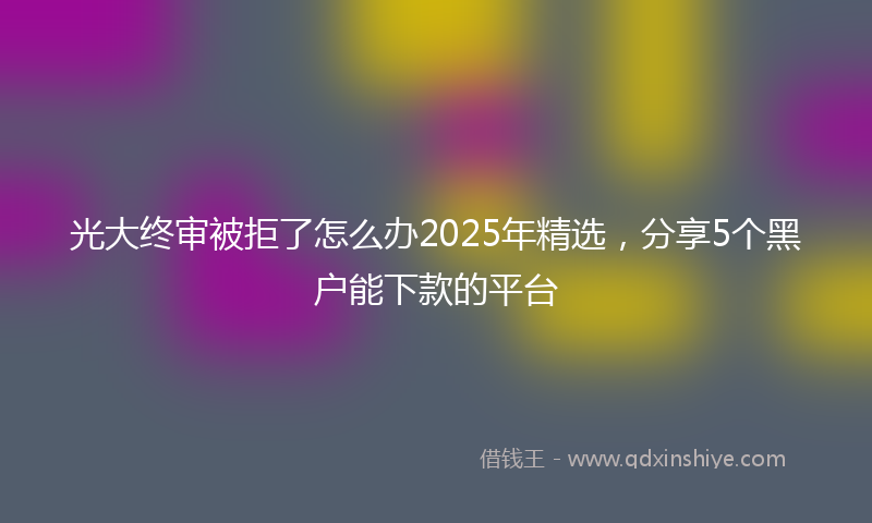 光大终审被拒了怎么办2025年精选，分享5个黑户能下款的平台