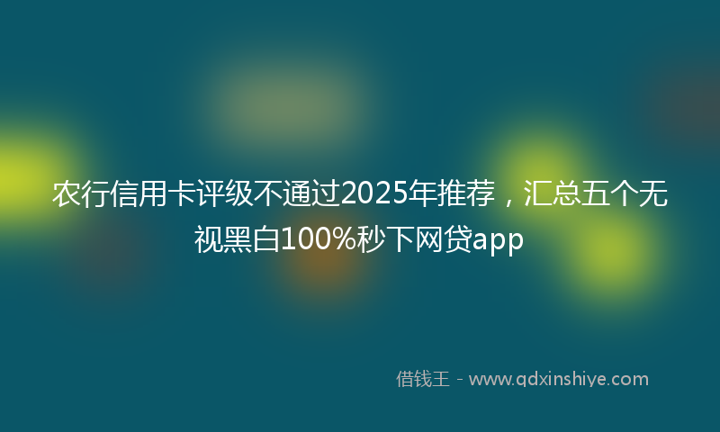 农行信用卡评级不通过2025年推荐，汇总五个无视黑白100%秒下网贷app