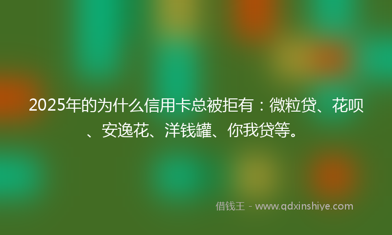2025年的为什么信用卡总被拒有：微粒贷、花呗、安逸花、洋钱罐、你我贷等。