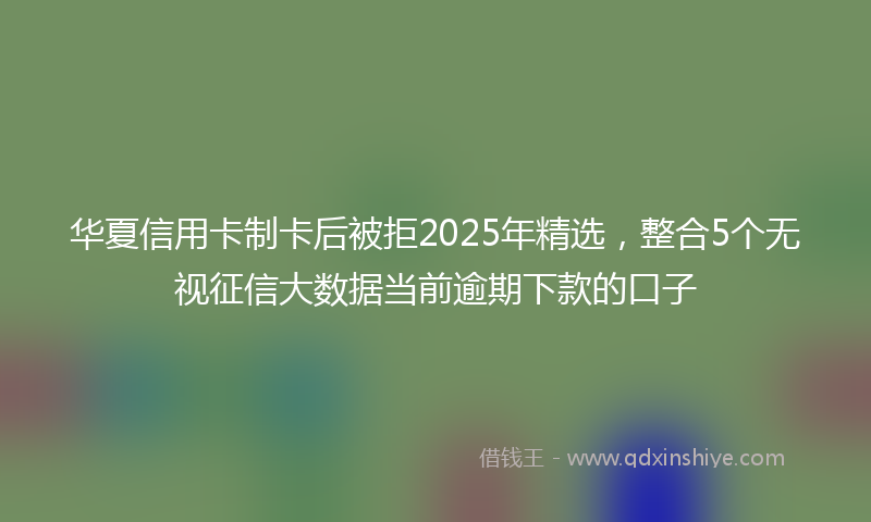 华夏信用卡制卡后被拒2025年精选，整合5个无视征信大数据当前逾期下款的口子