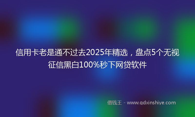 信用卡老是通不过去2025年精选，盘点5个无视征信黑白100%秒下网贷软件