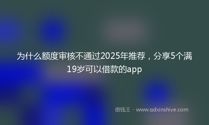 为什么额度审核不通过2025年推荐，分享5个满19岁可以借款的app
