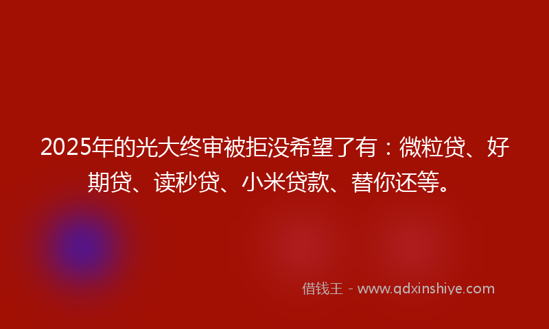 2025年的光大终审被拒没希望了有：微粒贷、好期贷、读秒贷、小米贷款、替你还等。