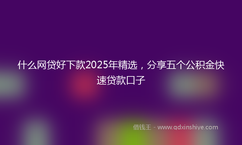 什么网贷好下款2025年精选，分享五个公积金快速贷款口子