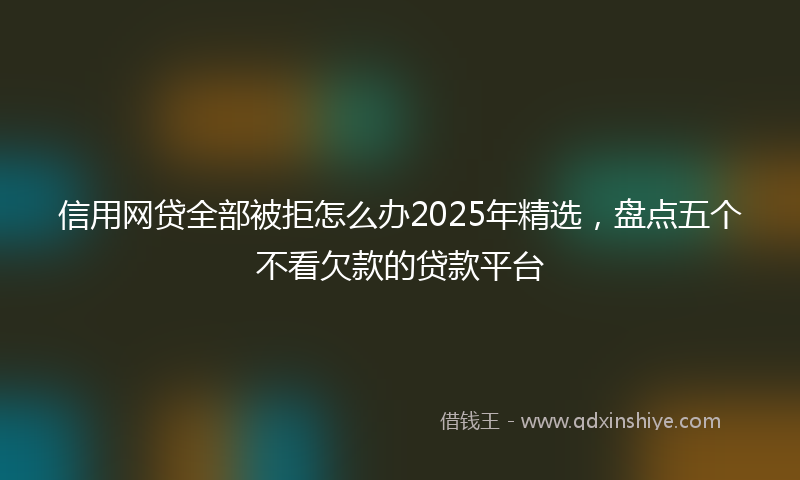 信用网贷全部被拒怎么办2025年精选，盘点五个不看欠款的贷款平台