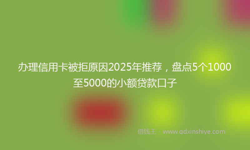 办理信用卡被拒原因2025年推荐，盘点5个1000至5000的小额贷款口子