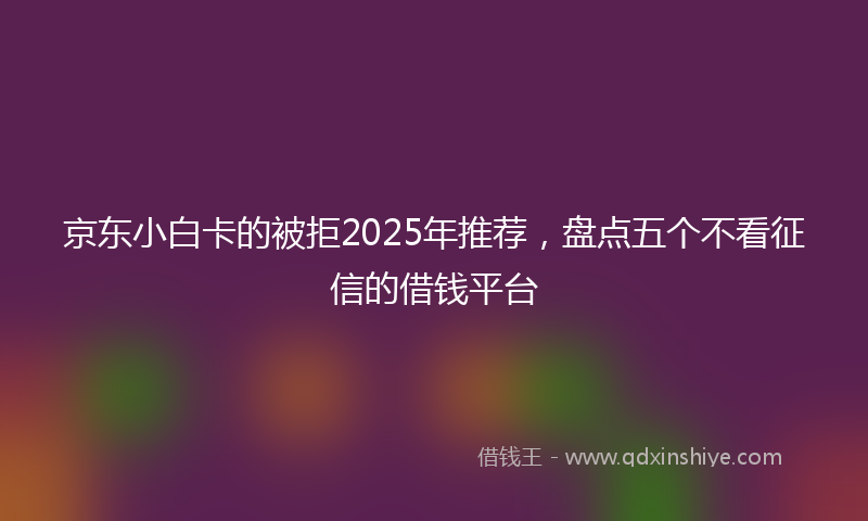 京东小白卡的被拒2025年推荐,盘点五个不看征信的借钱平台