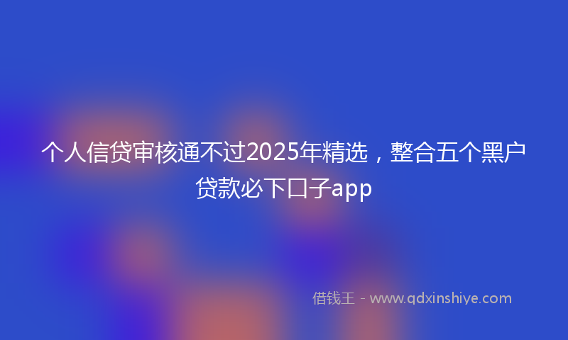 个人信贷审核通不过2025年精选,整合五个黑户贷款必下口子app