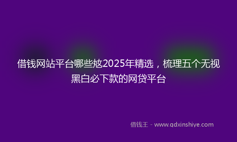 借钱网站平台哪些奿2025年精选，梳理五个无视黑白必下款的网贷平台