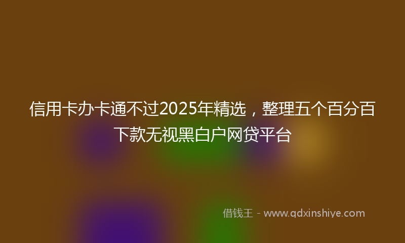 信用卡办卡通不过2025年精选，整理五个百分百下款无视黑白户网贷平台