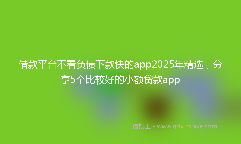 借款平台不看负债下款快的app2025年精选，分享5个比较好的小额贷款app