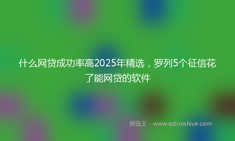 什么网贷成功率高2025年精选，罗列5个征信花了能网贷的软件