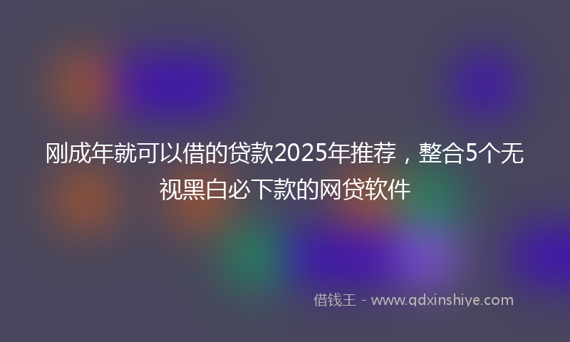刚成年就可以借的贷款2025年推荐，整合5个无视黑白必下款的网贷软件