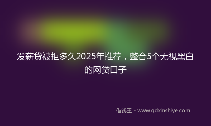 发薪贷被拒多久2025年推荐，整合5个无视黑白的网贷口子