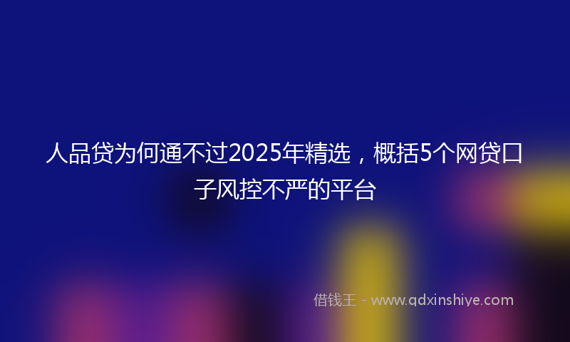 人品贷为何通不过2025年精选，概括5个网贷口子风控不严的平台