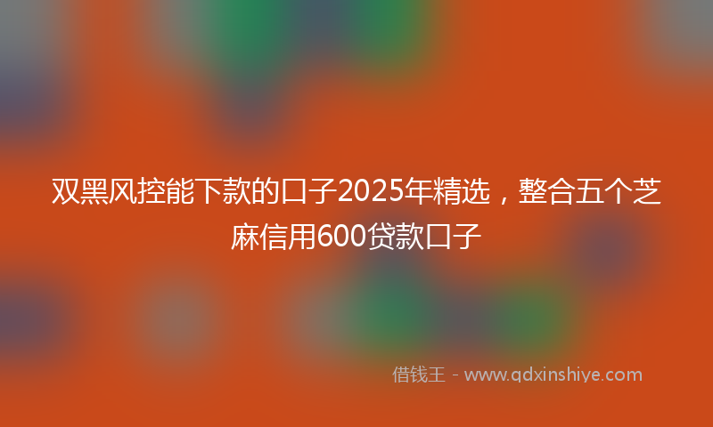 双黑风控能下款的口子2025年精选，整合五个芝麻信用600贷款口子