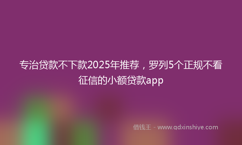 专治贷款不下款2025年推荐，罗列5个正规不看征信的小额贷款app