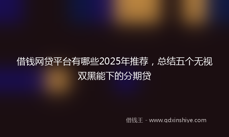 借钱网贷平台有哪些2025年推荐，总结五个无视双黑能下的分期贷