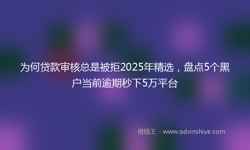 为何贷款审核总是被拒2025年精选，盘点5个黑户当前逾期秒下5万平台