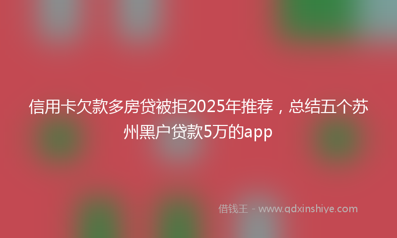 信用卡欠款多房贷被拒2025年推荐，总结五个苏州黑户贷款5万的app
