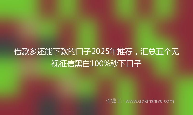 借款多还能下款的口子2025年推荐，汇总五个无视征信黑白100%秒下口子