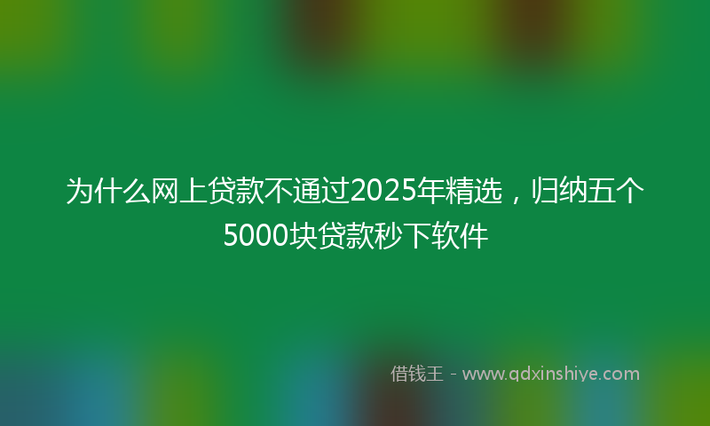 为什么网上贷款不通过2025年精选,归纳五个5000块贷款秒下软件