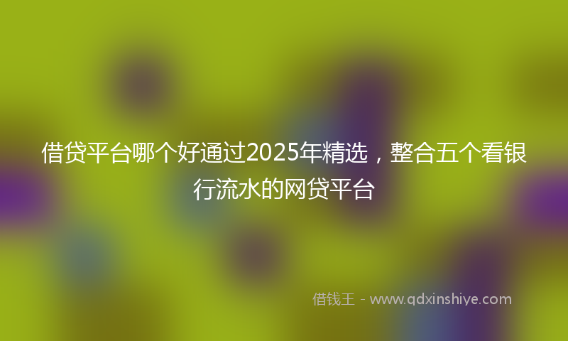 借贷平台哪个好通过2025年精选，整合五个看银行流水的网贷平台
