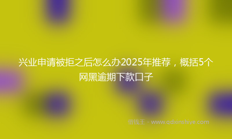 兴业申请被拒之后怎么办2025年推荐，概括5个网黑逾期下款口子