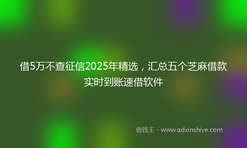 借5万不查征信2025年精选，汇总五个芝麻借款实时到账速借软件