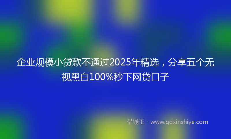 企业规模小贷款不通过2025年精选，分享五个无视黑白100%秒下网贷口子
