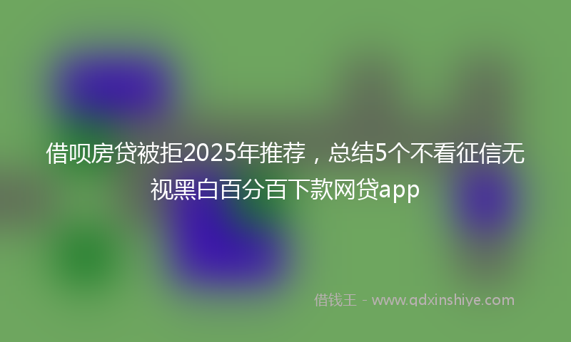 借呗房贷被拒2025年推荐，总结5个不看征信无视黑白百分百下款网贷app