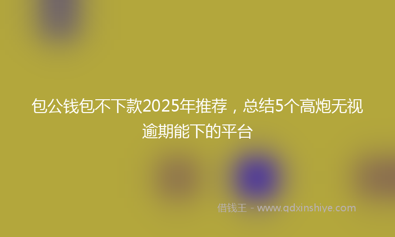 包公钱包不下款2025年推荐，总结5个高炮无视逾期能下的平台