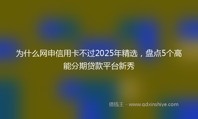 为什么网申信用卡不过2025年精选，盘点5个高能分期贷款平台新秀