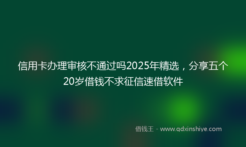 信用卡办理审核不通过吗2025年精选，分享五个20岁借钱不求征信速借软件