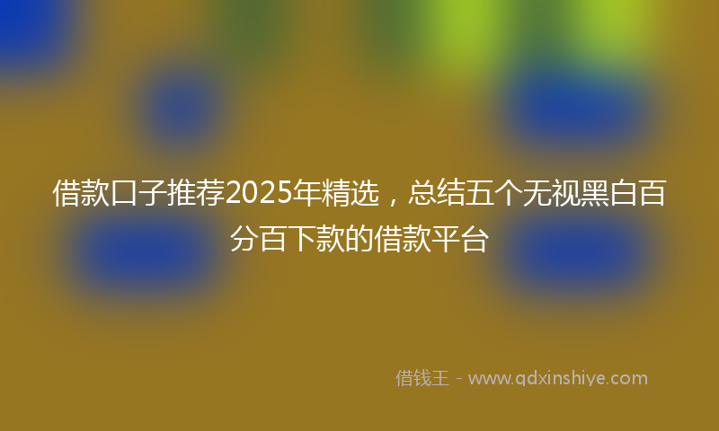 借款口子推荐2025年精选，总结五个无视黑白百分百下款的借款平台