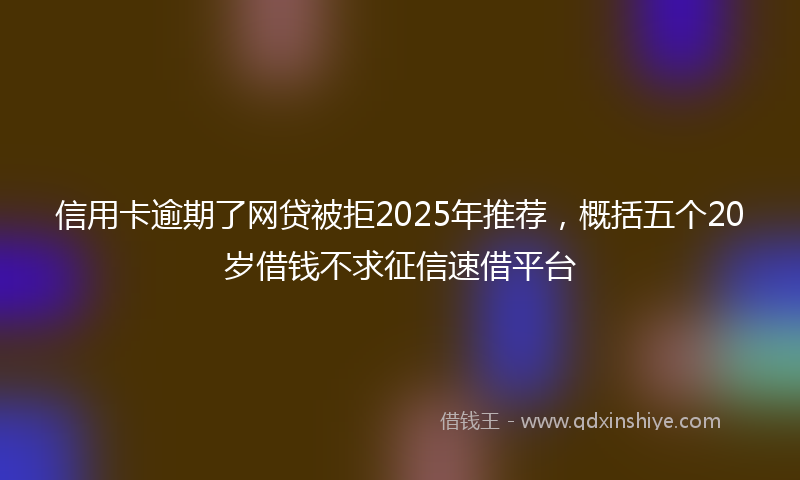 信用卡逾期了网贷被拒2025年推荐，概括五个20岁借钱不求征信速借平台