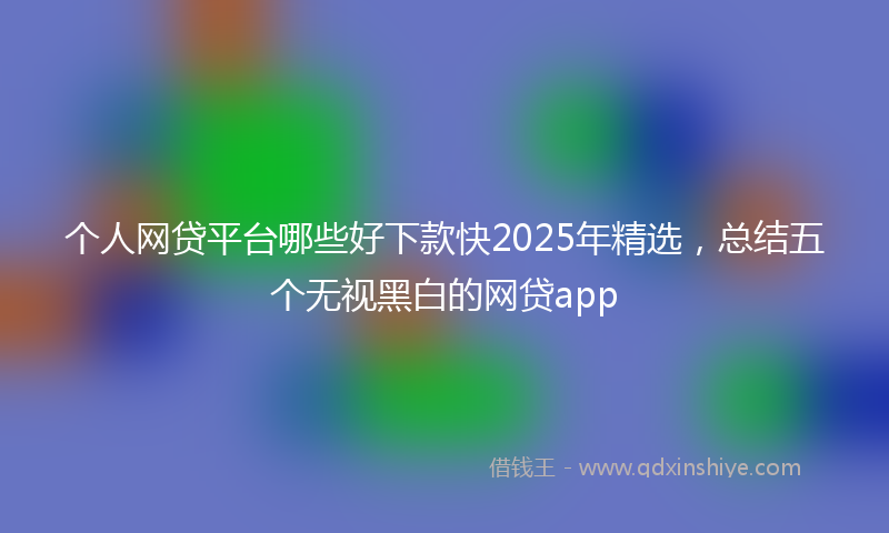 个人网贷平台哪些好下款快2025年精选，总结五个无视黑白的网贷app