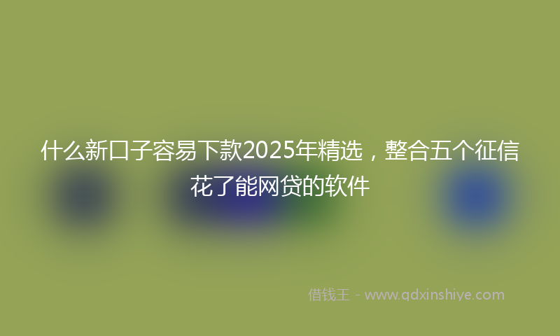 什么新口子容易下款2025年精选，整合五个征信花了能网贷的软件