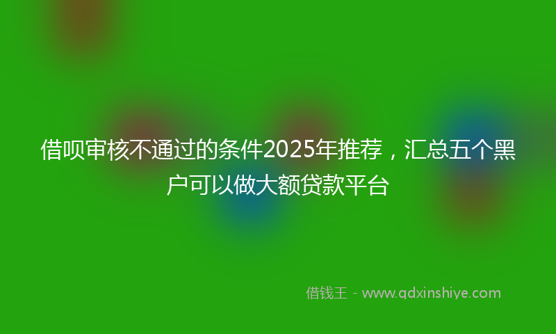 借呗审核不通过的条件2025年推荐，汇总五个黑户可以做大额贷款平台