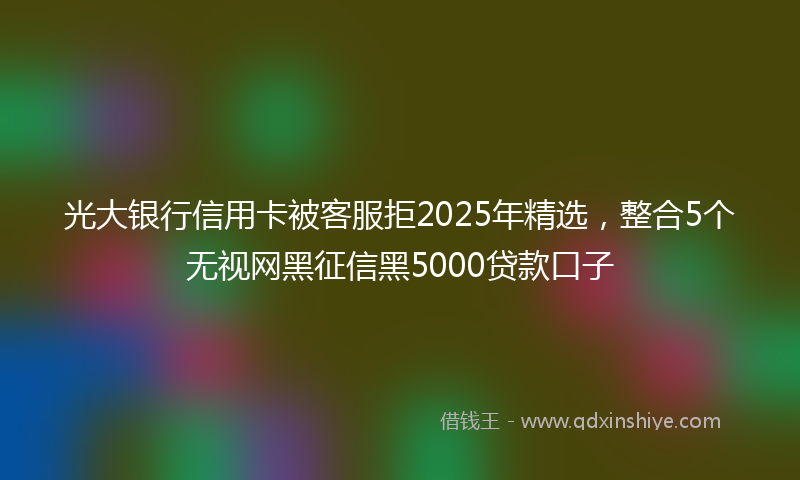 光大银行信用卡被客服拒2025年精选，整合5个无视网黑征信黑5000贷款口子