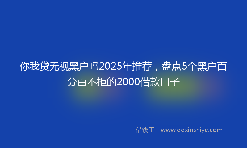 你我贷无视黑户吗2025年推荐，盘点5个黑户百分百不拒的2000借款口子