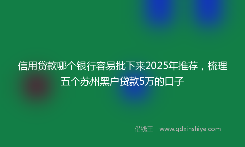 信用贷款哪个银行容易批下来2025年推荐，梳理五个苏州黑户贷款5万的口子