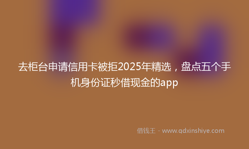 去柜台申请信用卡被拒2025年精选，盘点五个手机身份证秒借现金的app