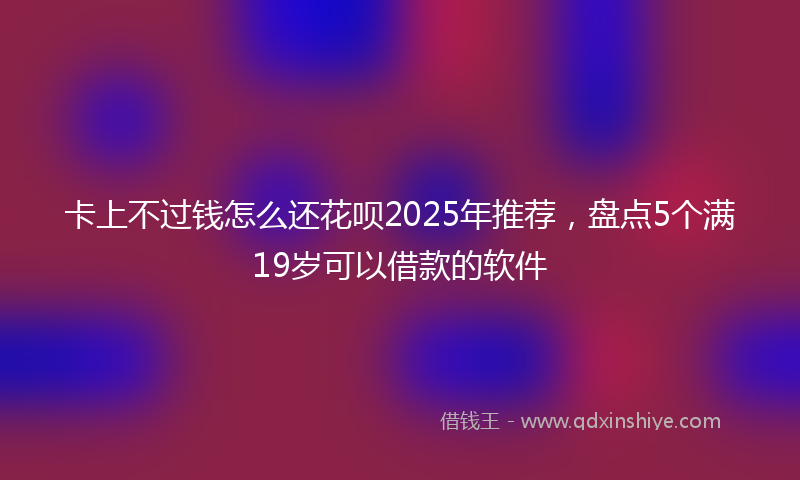 卡上不过钱怎么还花呗2025年推荐，盘点5个满19岁可以借款的软件