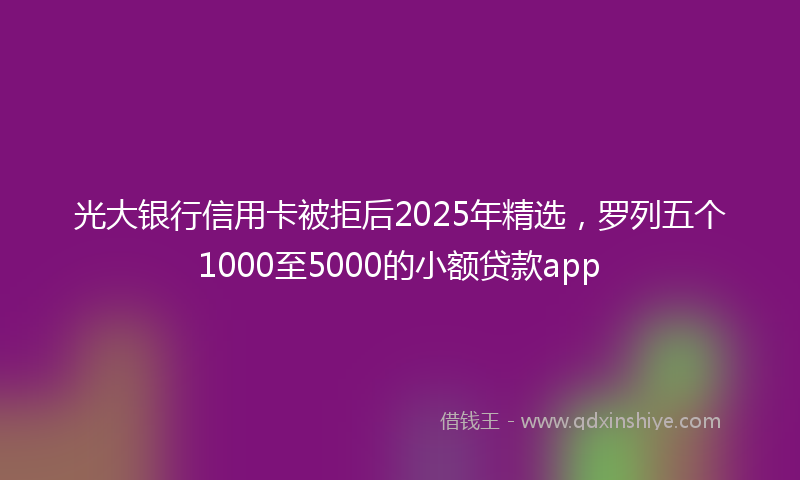 光大银行信用卡被拒后2025年精选，罗列五个1000至5000的小额贷款app