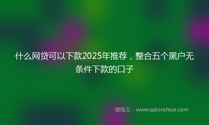 什么网贷可以下款2025年推荐，整合五个黑户无条件下款的口子