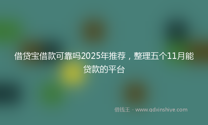借贷宝借款可靠吗2025年推荐，整理五个11月能贷款的平台