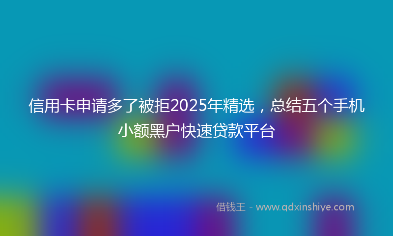 信用卡申请多了被拒2025年精选，总结五个手机小额黑户快速贷款平台