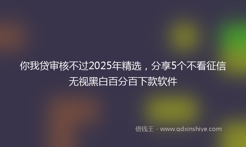 你我贷审核不过2025年精选，分享5个不看征信无视黑白百分百下款软件