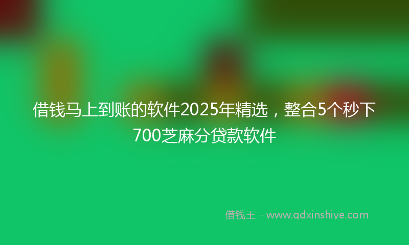 借钱马上到账的软件2025年精选，整合5个秒下700芝麻分贷款软件